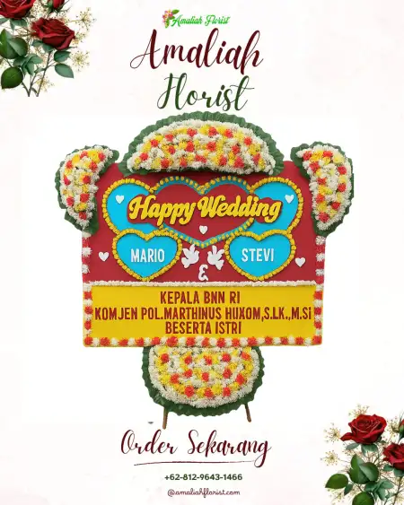 Papan Bunga Pernikahan Badak Bejuang